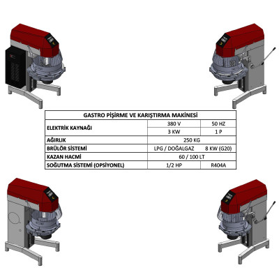 Gastro Hamur Pişirme ve Karıştırma Makinesi