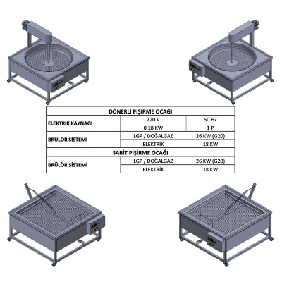 Dönerli ve Sabit Pişirme Ocağı